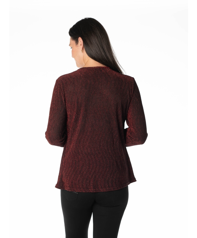 ROUND NECK GLITTERED FULL SLEEVE CARDIGAN