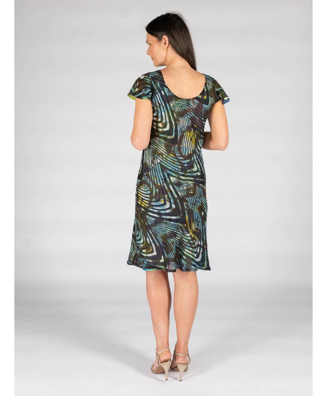 Reversible green 41 inch printed dress