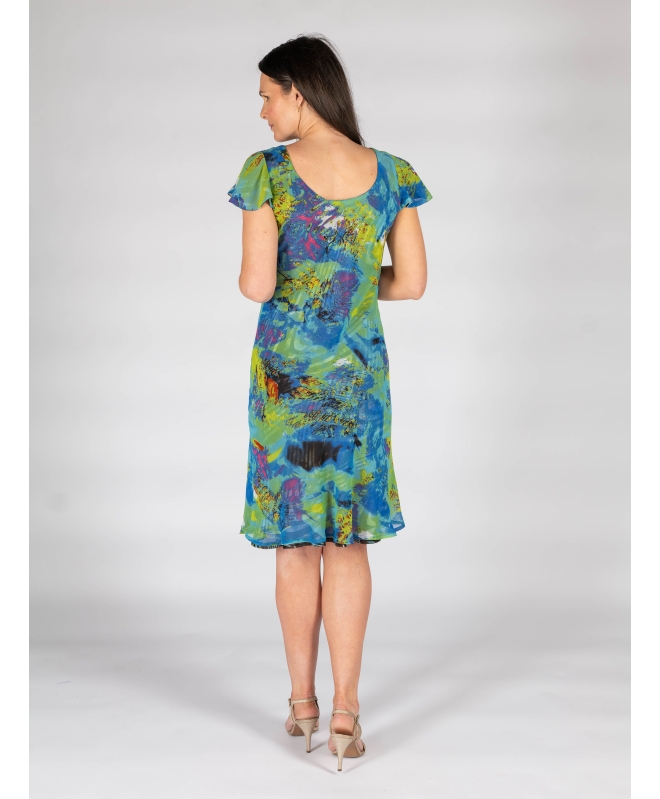 Reversible green 41 inch printed dress
