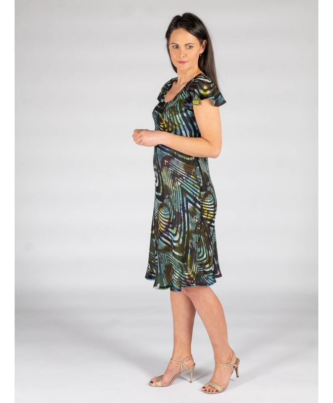 Reversible green 41 inch printed dress