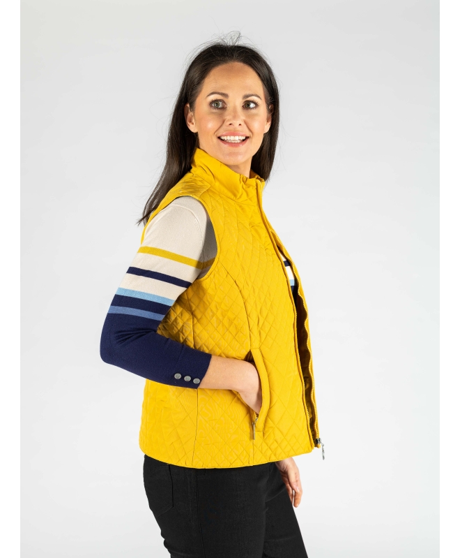 MANGO QUILTED GILET WITH PRINT LINING