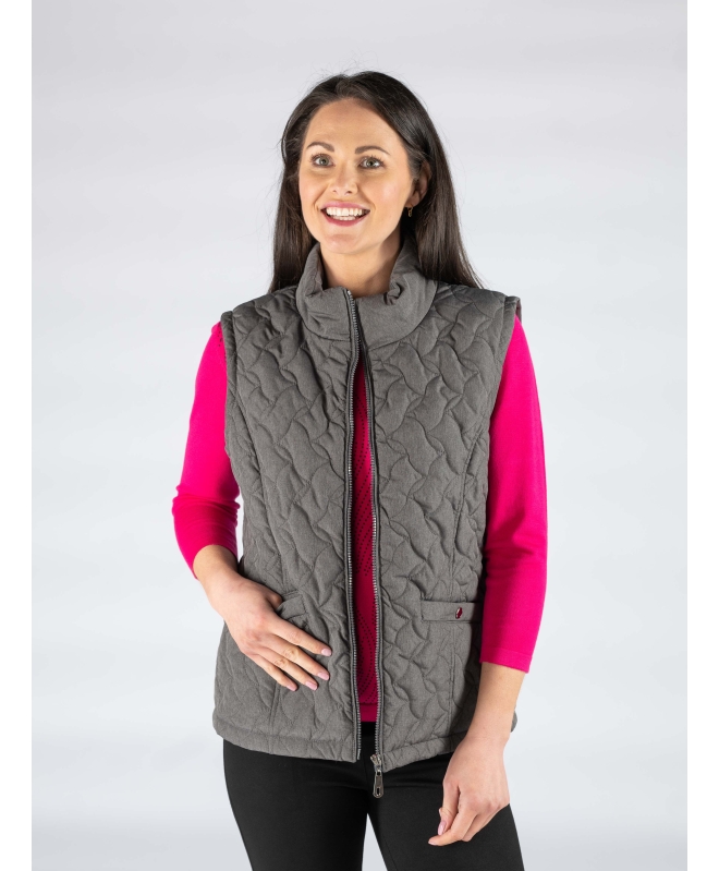 GREY QUILTED PADDED GILET