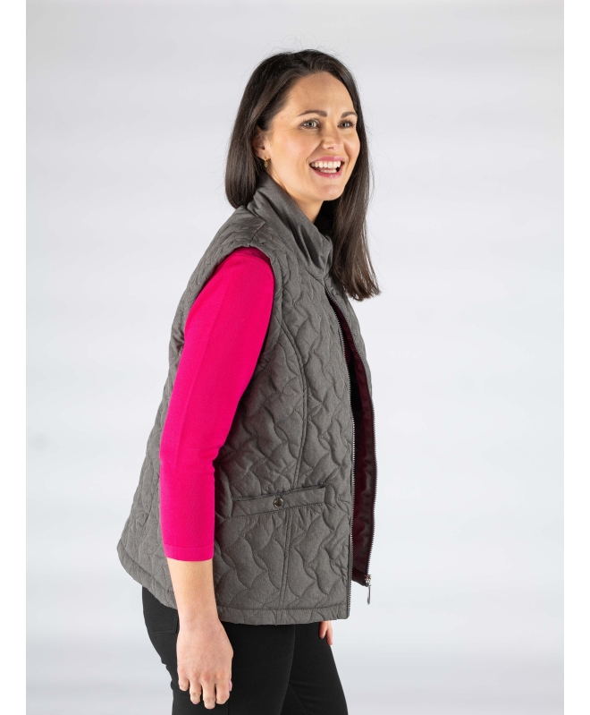 GREY QUILTED PADDED GILET