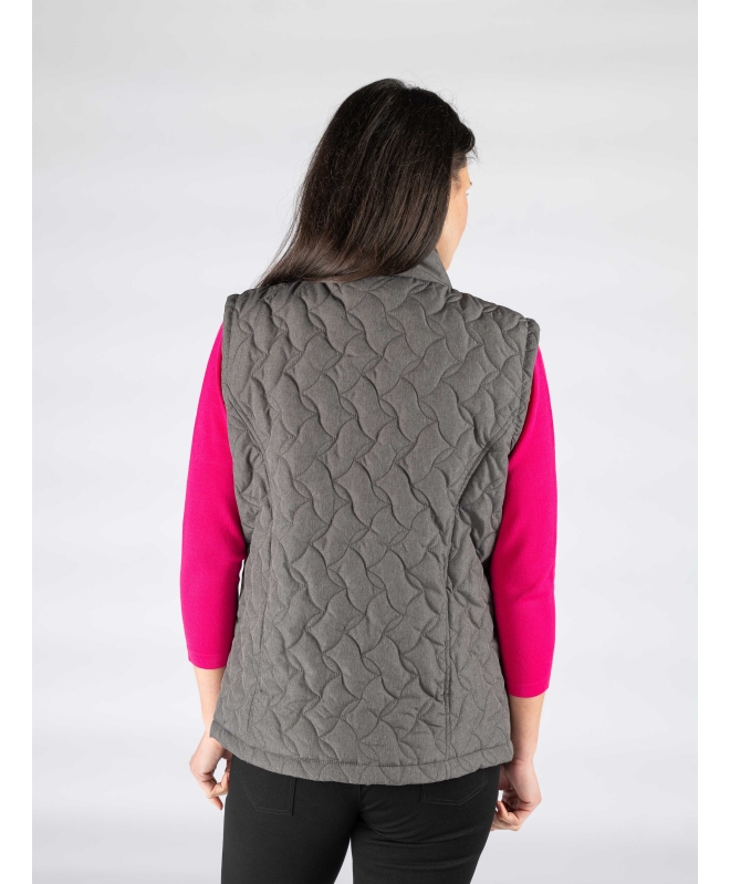 GREY QUILTED PADDED GILET