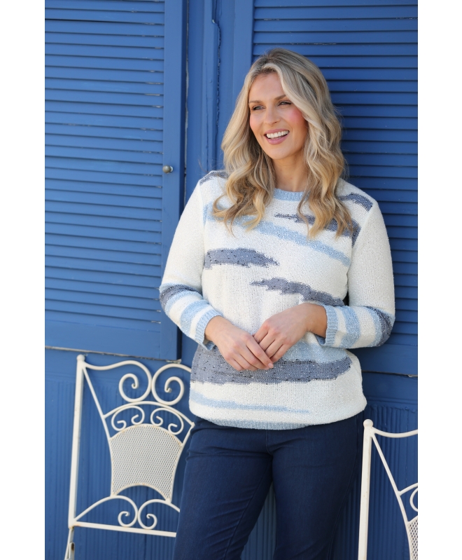 POPCORN KNIT PATTERN JUMPER ROUND NECK