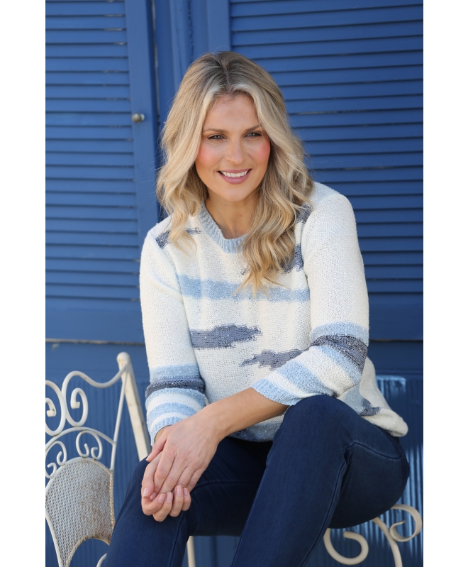 POPCORN KNIT PATTERN JUMPER ROUND NECK