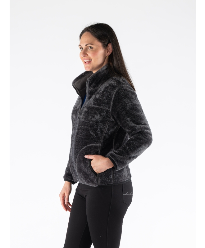 Grey Reversible Fleece Jacket With Pockets