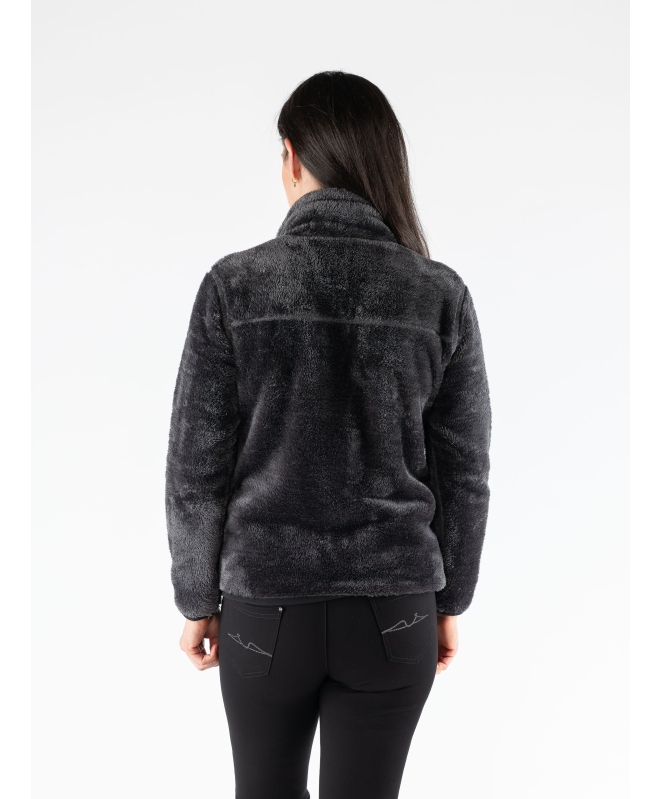 Grey Reversible Fleece Jacket With Pockets