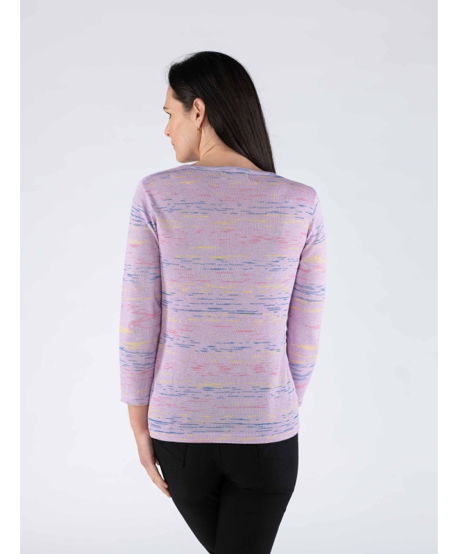  ROUND NECK MULTI FLECK JUMPER 3/4 SLEEVE