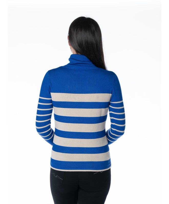 ROLL NECK STRIPED JUMPER 3/4 SLEEVE