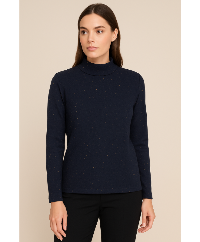 TURTLE NECK GLITTER REXTURED LONG SLEEVEJUMPER