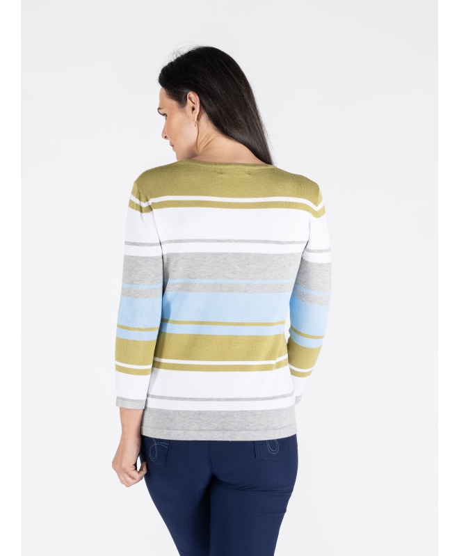 Wide Stripe Jumper Round Neck 