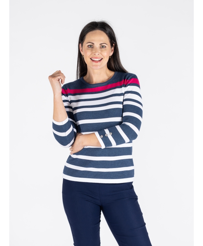 ROUND NECK 3/4 SLEEVE JUMPER
