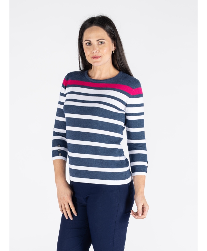 ROUND NECK 3/4 SLEEVE JUMPER