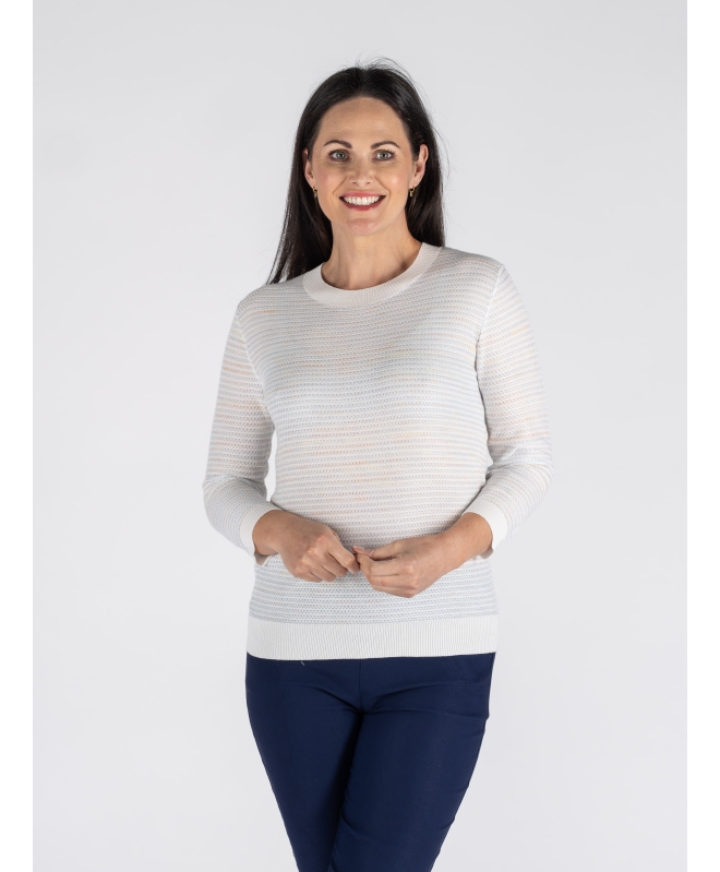 KNITTED JUMPER ROUND NECK 3/4 SLEEVE
