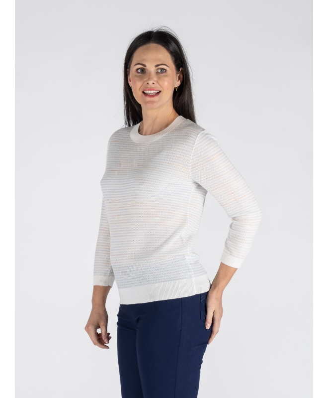 KNITTED JUMPER ROUND NECK 3/4 SLEEVE