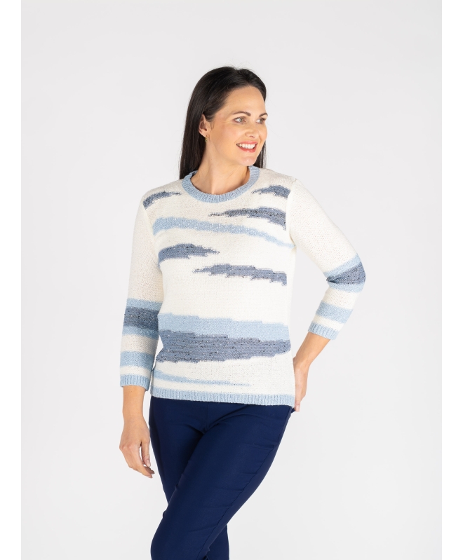 POPCORN KNIT PATTERN JUMPER ROUND NECK