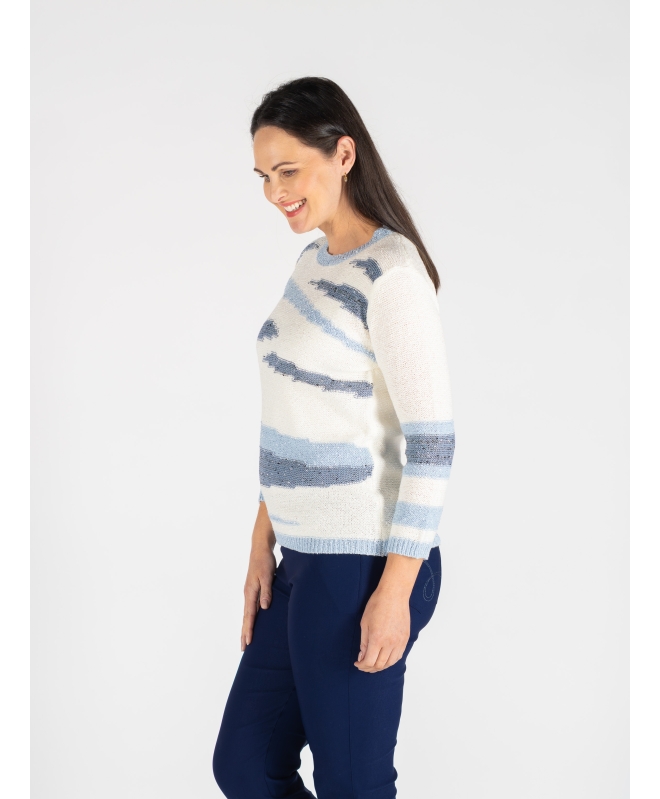 POPCORN KNIT PATTERN JUMPER ROUND NECK