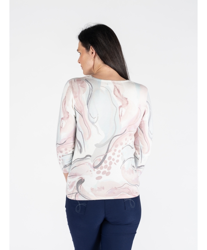 ABSTRACT JUMPER ROUND NECK 3/4 SLEEVE