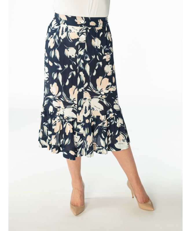 FRONT BUTTON FLORAL SKIRT- S30079