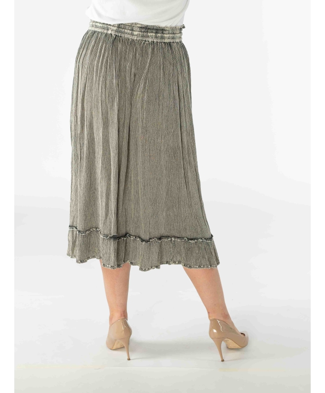 GREY SKIRT WITH FRILL AND ELASTICATED WASIT