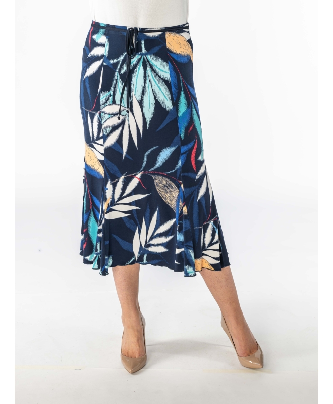 LEAF PRINT SKIRT WITH SIDE SPLITS- S30058