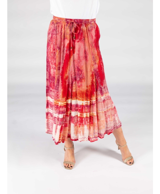 Pink tie dye midi skirt clearance