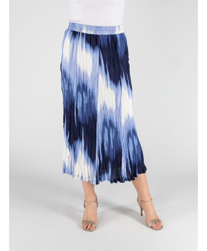 DENIM CRINKLE SKIRT  ELASTICATED WAIST