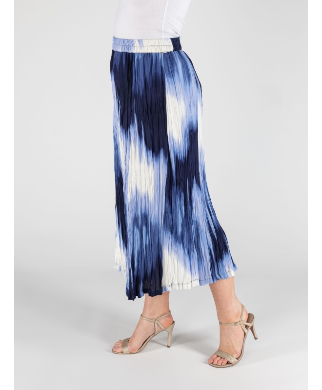 DENIM CRINKLE SKIRT  ELASTICATED WAIST