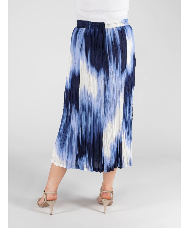 DENIM CRINKLE SKIRT  ELASTICATED WAIST