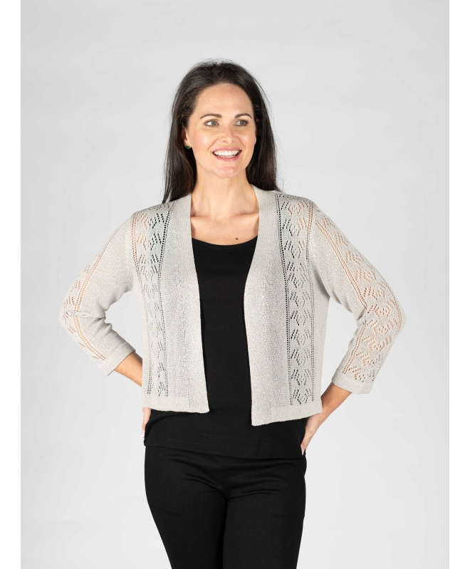 Edge To Edge Patterened Shrug 3/4 Sleeve- SH30030