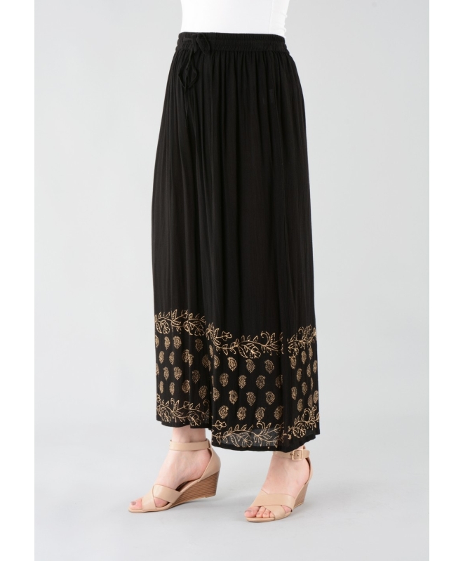 BLACK BORDER PRINT TROUSER- T30057