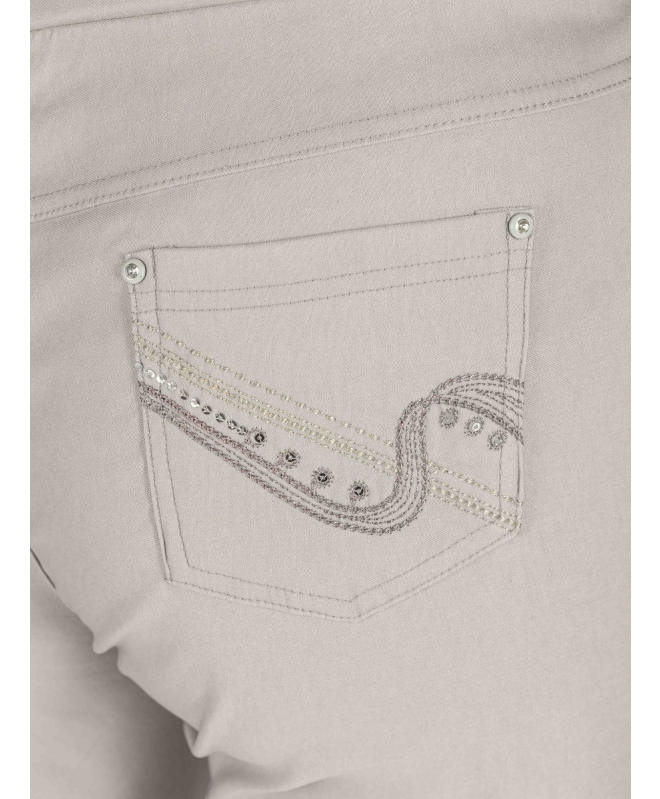 27 INCH LEG SILVER EMBROIDERED TROUSER