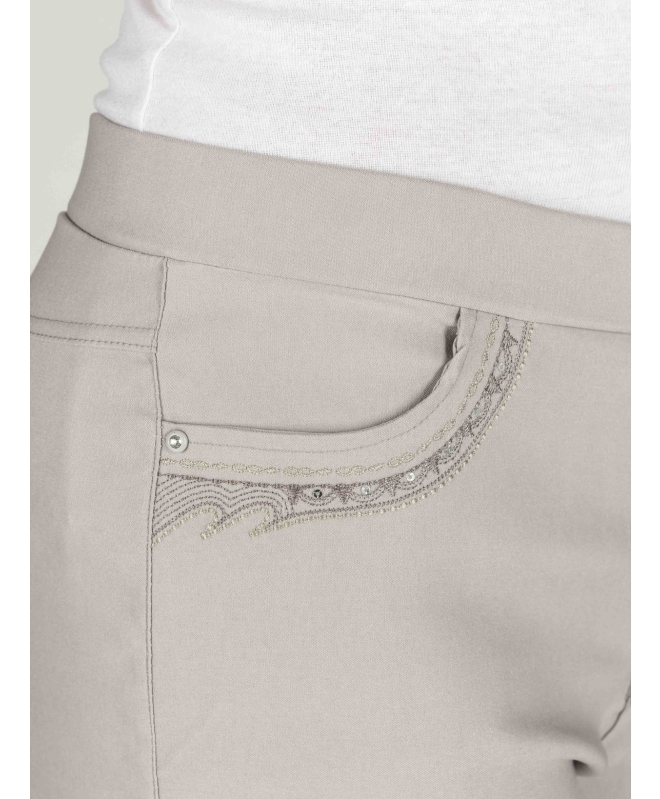 27 INCH LEG SILVER EMBROIDERED TROUSER