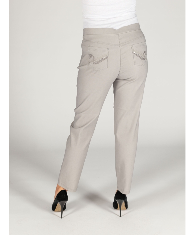 27 INCH LEG SILVER EMBROIDERED TROUSER