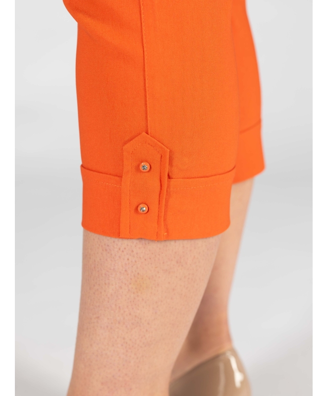 Orange Color 22 inch Leg Cropped Trouser