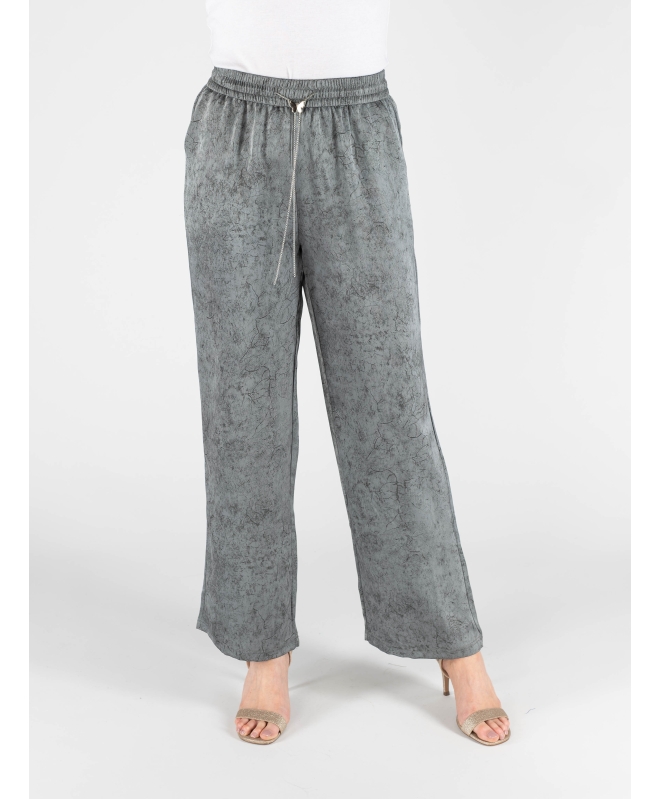 GREY WIDE LEG ELASTICATED TROUSER