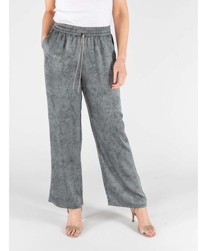 GREY WIDE LEG ELASTICATED TROUSER