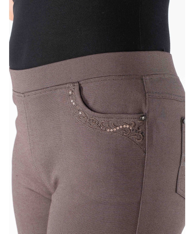 COCOA EMBROIDERED POCKET TROUSER 29