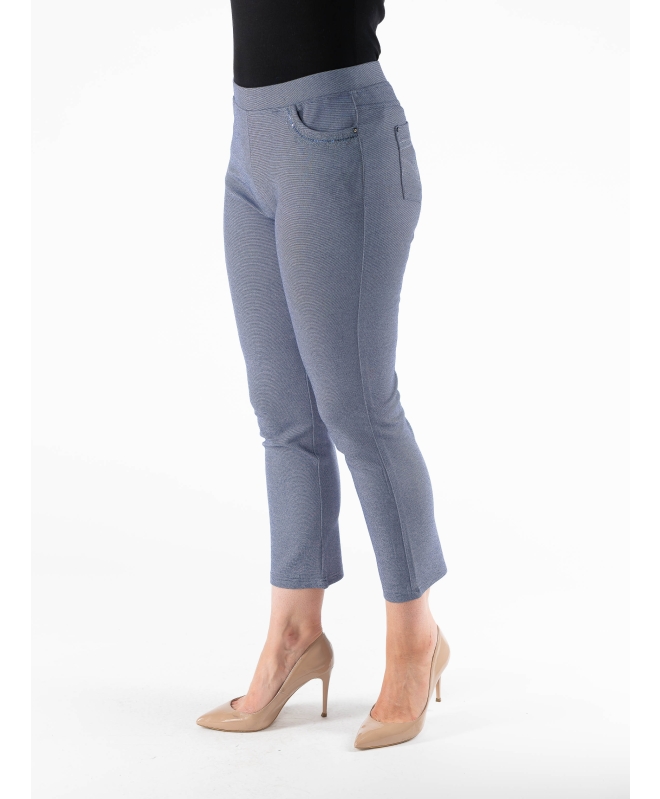 DENIM EMBROIDERED POCKET TROUSER 27