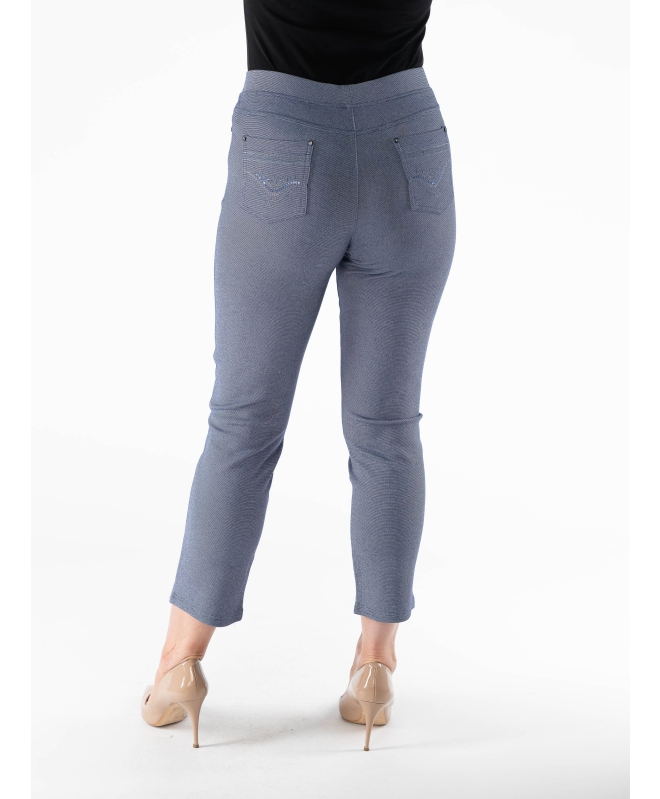 DENIM EMBROIDERED POCKET TROUSER 27
