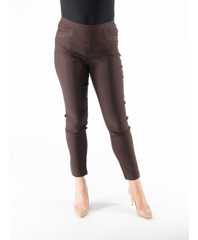 EMBROIDERED POCKET TROUSER 29" LEG ELASTICATE