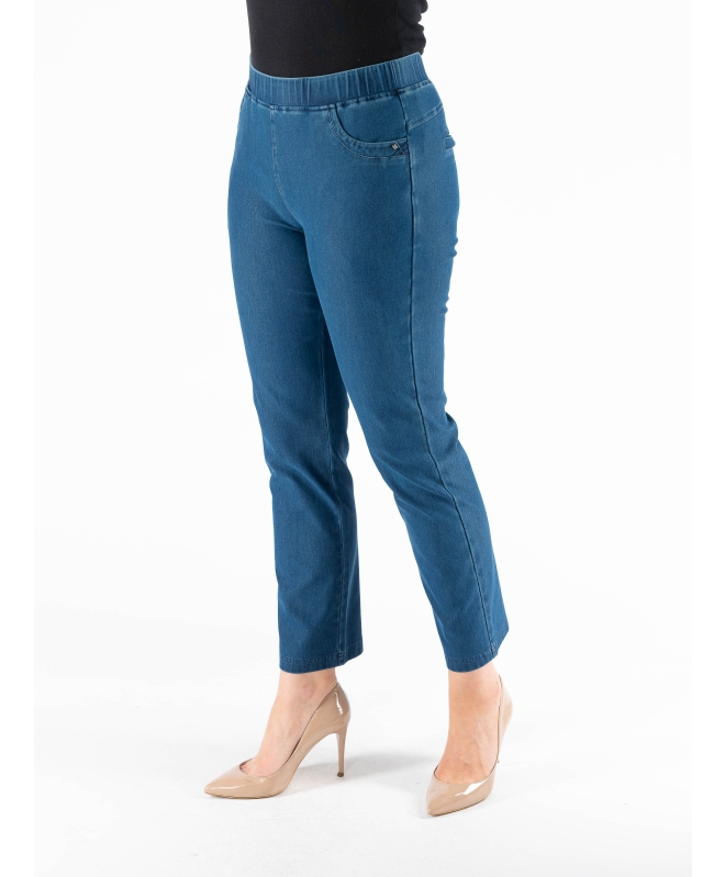 27 INCH LEG DENIM TROUSER METAL TRIM POCKET