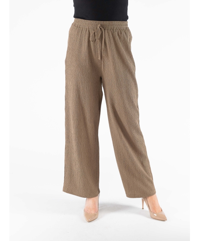 WIDE LEG TROUSER WITH ELASTICATED WAIST