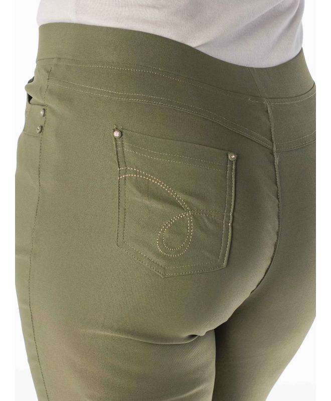 Olive 29 Inch Stretch Trouser Elasticated Waist