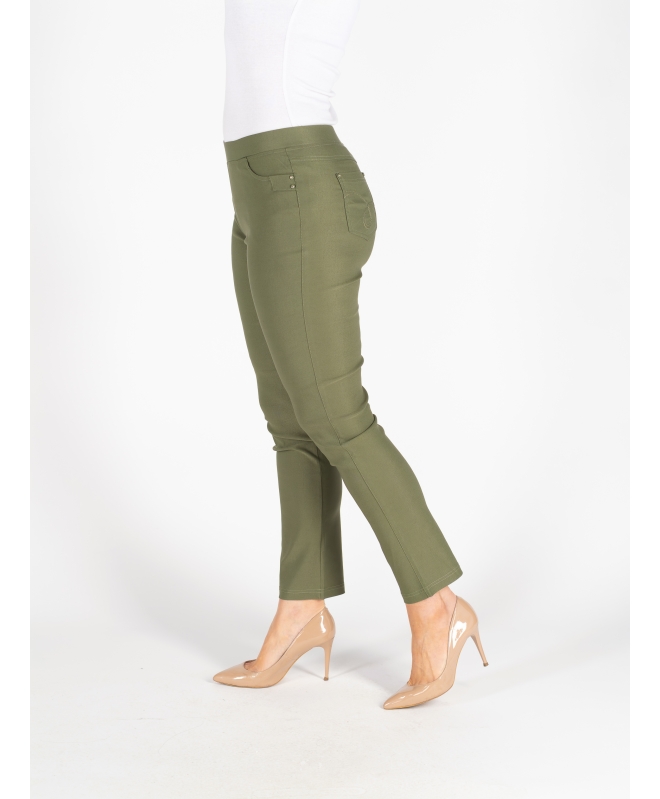 Olive 29 Inch Stretch Trouser Elasticated Waist