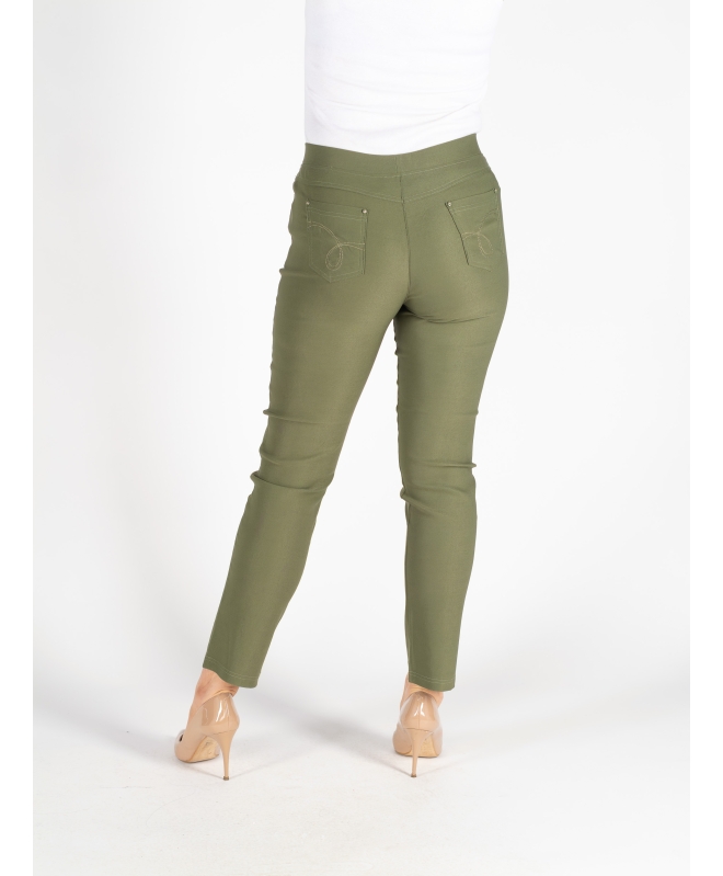 Olive 29 Inch Stretch Trouser Elasticated Waist