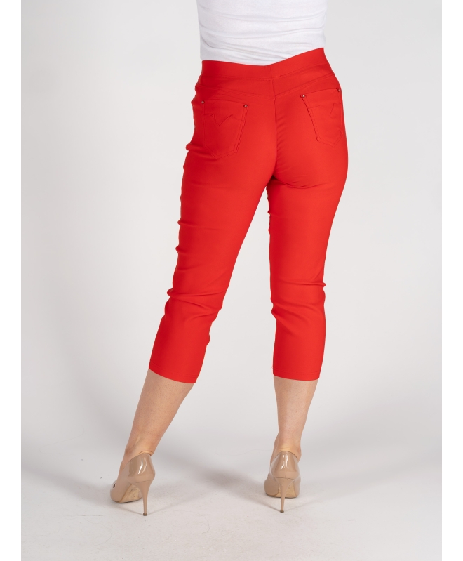 RED CROP 22 INCH STRETCH TROUSER ELAS WAIST