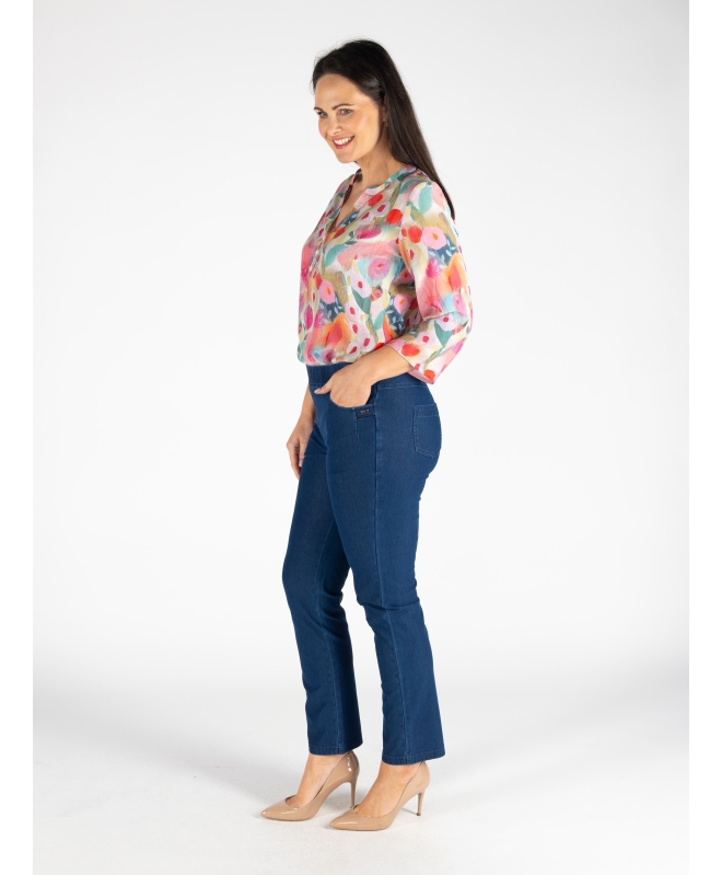 29 INCH DENIM TROUSER METAL TRIM POCKETS