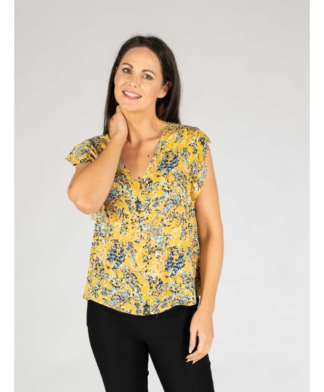 Flower Scatter Frill Top
